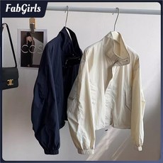 臺灣發貨 薄款立領工裝短外套女寬鬆小個子拉鍊防風衝鋒衣棒球服風衣夾克衫