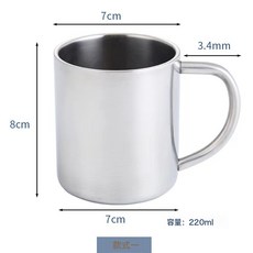 304不鏽鋼戶外露營杯野餐工業風啤酒杯雙層馬克杯咖啡冷飲杯便攜, 1個, 馬克杯220ml無蓋:304不鏽鋼