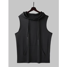 남성 스포츠 후드 루즈핏 조끼 피트니스 슈트 러닝 통기성 탑 속건 티셔츠 메쉬 농구 민소매