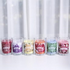 국산 아로마 글라스 캔들 155g 6종 스트리베리 블랙체리 라벤더 페퍼민트 카모마일 로즈, 1개