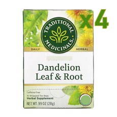 트레디셔널 매디시널 단델리온 리프 앤 루트 허브티 티백 Traditional Medicinals Dandelion Leaf and Root Tea, 1.75g, 16개입, 4개