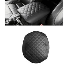 Erivis 가죽 센터 콘솔 커버 2020-2024 2025 포드 익스플로러 암 레스트 커버 패드 자동차 시트 오거나이저 내부 액세서리 중간 콘솔 커버, B-블랙 다이아몬드 모양