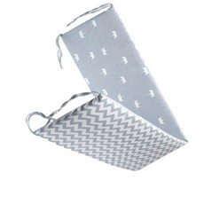 shangren 부드러운 아기 침대 범퍼 유아용 침대 울타리 수호자 유아용 침대 주변 장벽 유아용 침대 보호대 베개, 면, 회색