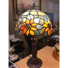 Tiffany蒂芬妮桌燈 太陽花彩繪玻璃檯燈 美式鄉村風情 臥室床頭燈 溫馨裝飾燈