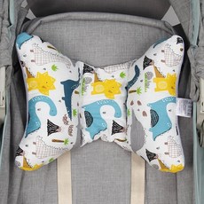 嬰兒枕頭 嬰兒護頸枕 推車護頸防震 寶寶蝴蝶靠枕 新生兒防偏頭定型枕 棉, 恐龍樂園（秋冬款）