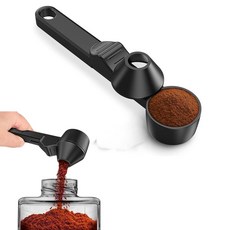 2-in-1 커피 스쿱 및 깔때기 레벨러 포함 흘리지 않는 깔때기 디자인 그라운드 커피 찻잎 차 향신료 단백질 파우더용 다목적 지저분함 없는 계량 스푼, 2-in-1 커피 스쿱 및 깔때기, 레벨러 포함, 흘리