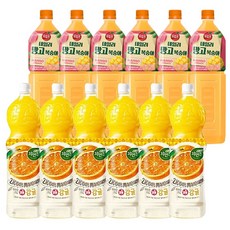 웅진 자연은 감귤 + 해태htb 과일촌 데일리 망고복숭아 주스 (1.5 PET 혼합 각각 6개씩), 12개, 1.5L