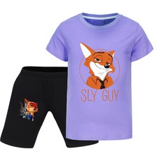 瘋狂動物城主題 T恤短褲童裝套裝