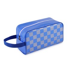 스윗스윔 체크 패턴 타포린 수영 손가방 수영복가방 성인수영가방 아이수영가방, 블루
