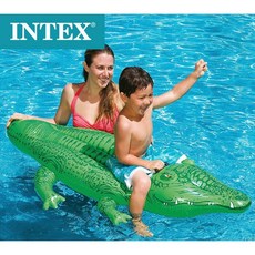 INTEX 大型造型水上漂浮坐騎 游泳戲水玩具, 1個, 鱷魚168x86cm