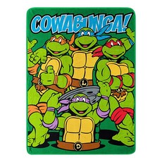 Northwest Nickelodeon 플리스 담요 십대 돌연변이 닌자 거북이 Cowabunga Dudes 116.8cm x 152.4cm(46인치 60인치)