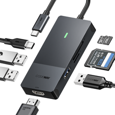 코드웨이 USB C타입 노트북 멀티허브, 7포트, 1개