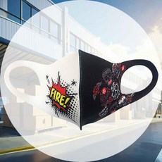 할로윈 패션마스크 파이어스컬 M 연극소품 파티용마스크 사진촬영용 퍼포먼스소품 일러스트화마스크 비말차단기능