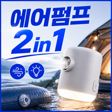 에코마음 무선 휴대용 에어펌프 조명 2in1, 화이트, 1개