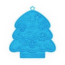 꽃모양 크리스마스 트리 실리콘 애완동물 패드 고양이 강아지 슬로우 플레이트 펫 피더 볼, 20 Style B - Blue