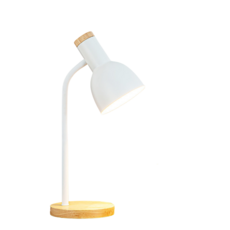 協群光電 北歐風木底小檯燈 - 簡約設計、護眼柔光、可調節角度, WHITE