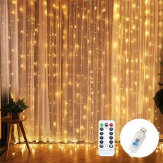 6M LED 커튼 화환 창문에 USB 전원 요정 조명 꽃줄 새해 Led 크리스마스 장식, Warm, 3x1m, 01 Warm_01 3x1m