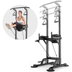 가정용 밴드형 치닝디핑 턱걸이 운동기구 홈짐 철봉 딥스 상체 벌크업 풀업 운동 헬스 기구, 블랙