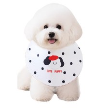 Tinduo 강아지 침받이 중소형 강아지 워머 애견 침받이, 1개, 흰색