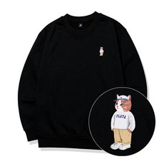 캐주얼캣S 맨투맨 남녀공용 빅사이즈 오버핏