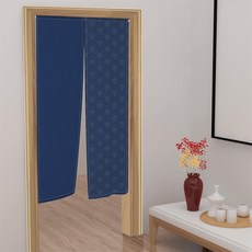 Leowefowa 전통적인 일본 노렌 출입구 커튼 창문 처리 태피스트리 폴리에스터 방 칸막이 주방 홈 데코 너비 86.4cm x 길이 121.9cm(34인치 48인치) (네이비