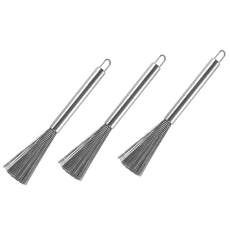 코히모 스테인리스 수세미 세척솔 브러쉬 설거지솔 틈새솔 3P 세트 5W0091, 1세트, 실버