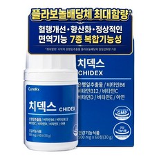 큐어알엑스 치덱스 건강기능식품 징코 헤스페리딘 유산균 혈행개선 영양제 은행잎 추출물, 1개, 60정