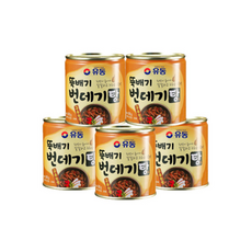유동 뚝배기 캔 통조림 번데기탕 구수한맛, 5개, 280g