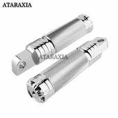 CNC 알루미늄 오토바이 풋페그 마운트 받침대 발받침 할리 데이비슨 스타일, Silver 1, 1) Silver 1