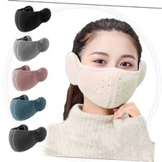 귀마개 마스크 일체형 방한 방풍 털 귀도리 겨울 보온 야외 활동용 얼굴 목 보호, 1개, 상세페이지 참조