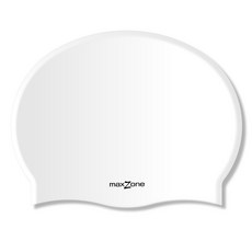 [맥스존] 심볼로고WT 와이드 수모 실리콘 빅사이즈 특대형 성인 남성 왕대두 수영모자, 화이트, 1개