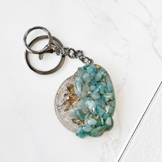 彤恩時尚 Dawn 12星座鑰匙圈 星座守護石 S號 手作水晶包掛吊飾 生日禮物 天河石(處女座), 1個