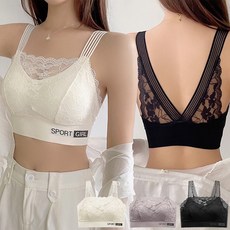 로즈엘리 1+1 쿨 메쉬 플라워 레이스 여름 브라탑 2장세트 3컬러