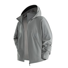 夏季涼感速乾冰絲防曬外套 男女款戶外防紫外線連帽皮膚衣, 深灰