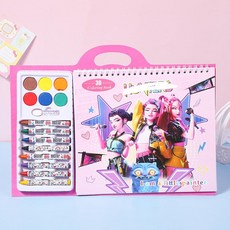 케이팝 데몬 헌터스 컬러링북 컬러드로잉북 색연필 세트 안전 미술 그림 그리기 색칠북987314-394493, 분홍색