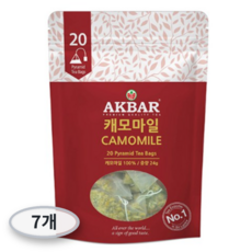 아크바 캐모마일 허브티 피라밋 티백 20개, 7개, 20개입, 1.2g