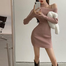 슬림 서스펜더 원피스 앞단추 스냅 바스트 미니 민소매, 핑크 숄더스트랩포함 66 8