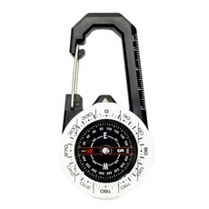 방수 카라비너 야외 나침반 휴대용 고정밀 포인팅 도구, White, 하얀색, 1개