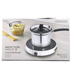 키친플라워 인덕션 국수 냄비 국수망 포함, 1개, 실버, 18cm