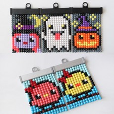 작은 미니 비즈발 구슬 발 커튼 DIY 키트 만들기 세트 시즌4 재료 도안 장식 소품, 5.할로윈유령