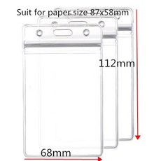 10pcs 투명 비닐 플라스틱 ID 카드 지우기 스탠드 수평 이름 태그 방수 이름 플레이트 사무 용품, Ve al 112X68mm