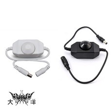 直流線上調光器 DC12-24V 2A (黑/白), 1個, 黑色, 黑色
