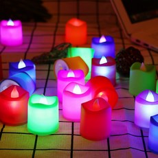 로맨틱 LED 미니 캔들 촛불 무드등 카페 레스토랑, 화이트_고급형