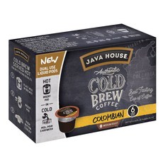 Java House 어센틱 콜드 브루 커피캡슐 콜롬비안 미디엄 로스트 K-컵, 40ml, 6개입