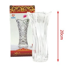 易盛榮 加厚玻璃花瓶 北歐風客廳插花擺件 長形水培花器, 20公分 鳳尾花花瓶