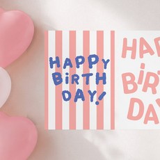 파티아일랜드 캔디 스트라이프 생일 포스터 생일 현수막 돌잔치 데코, 핑크