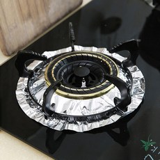 PS樂 瓦斯爐錫箔清潔墊 耐高溫防油墊 廚房隔熱防火墊, 1個, 10片圓形#I0098# B