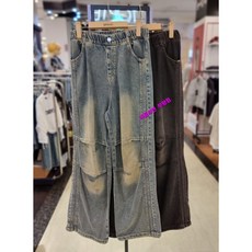 리틀브렌 부평점 '25NEW 부드럽고 멋스러운 워싱& 사이드 테잎 니핀턱 디테일의 밑단 스트링 조절로 활동성 높인 아동 주니어 데님 팬츠