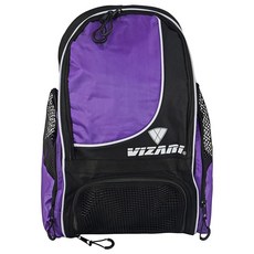 성인과 을 위한 볼 수납공간과 통풍구 포켓 메쉬 사이드 카고 포켓이 있는 비자리 솔라노 축구 백팩, Purple, 1개