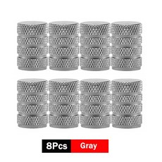 DSYCAR 8Pcs 자동차 타이어 밸브 줄기 캡 알루미늄 방진 휠 공기, Gray